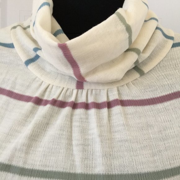 Vintage Dead Stock Helen Kay for Lucky Tops Sleeveless Stripe Cowl Neck Top Sz L - Picture 2 of 8